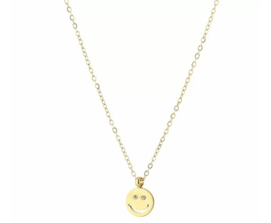 Smiley Ketting Goud