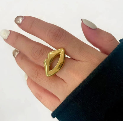 Lips Ring Goud